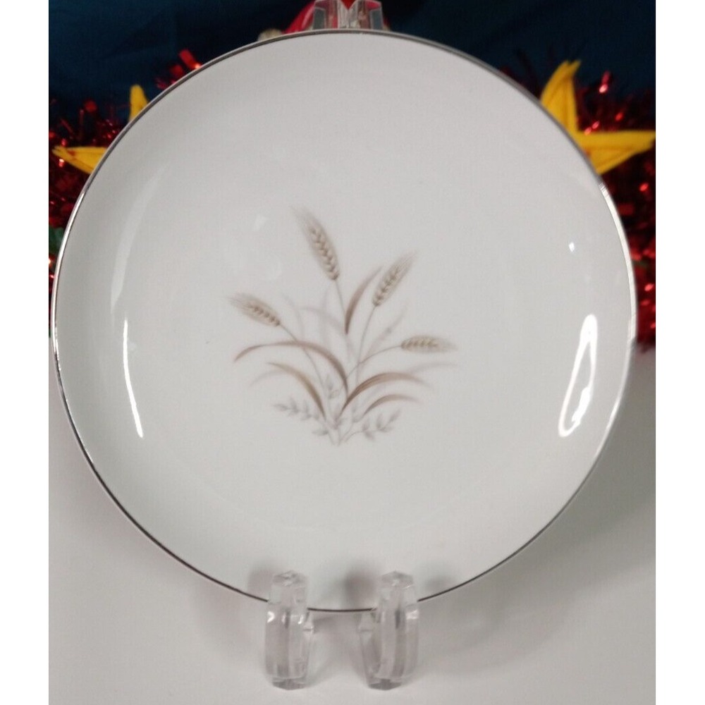 Gemini Wheat appetizer bread plate silver trim fine China replacement dish
